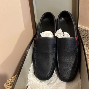 Gucci Leather Navy Blue Loafers
